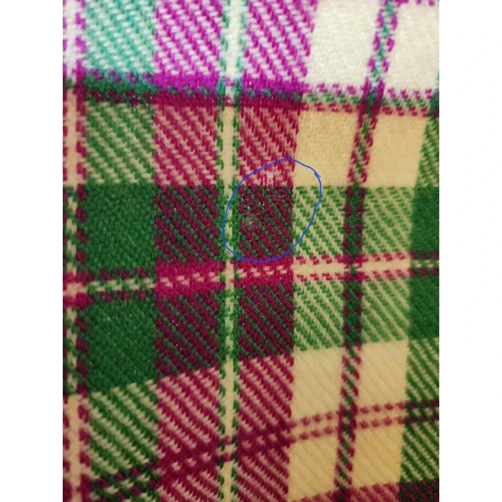 100% Lambswool Plaid Scarf Green Yellow Magenta USA Scarfs by Day of the Unicorn